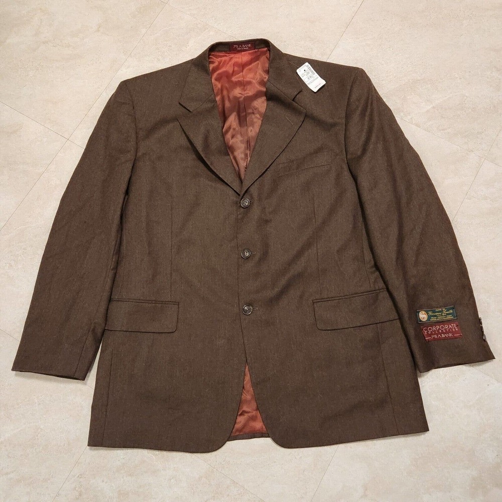 Jos A Bank‎ Mens 42 R 3 Button Corporate Randolph Cotton Cashmere Blazer NWT NEW